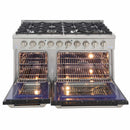 Kucht 48-Inch Pro-Style Dual Fuel Range in Stainless Steel with Black Oven Door (KDF482-K)