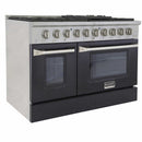 Kucht 48-Inch Pro-Style Dual Fuel Range in Stainless Steel with Black Oven Door (KDF482-K)