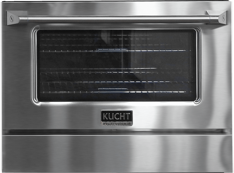 Kucht 5-Piece Appliance Package - 36-Inch Dual Range, 36-Inch Panel Ready Refrigerator, Under Cabinet Hood, Panel Ready Dishwasher, & Microwave Drawer
