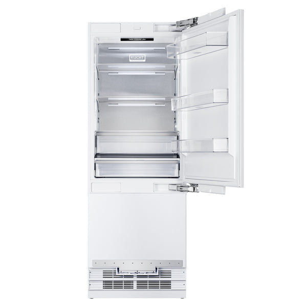 Kucht 30-Inch 17 Cu. Ft. Built-In Refrigerator in Custom Panel Ready, Bottom Freezer, Counter Depth (KR300SD)