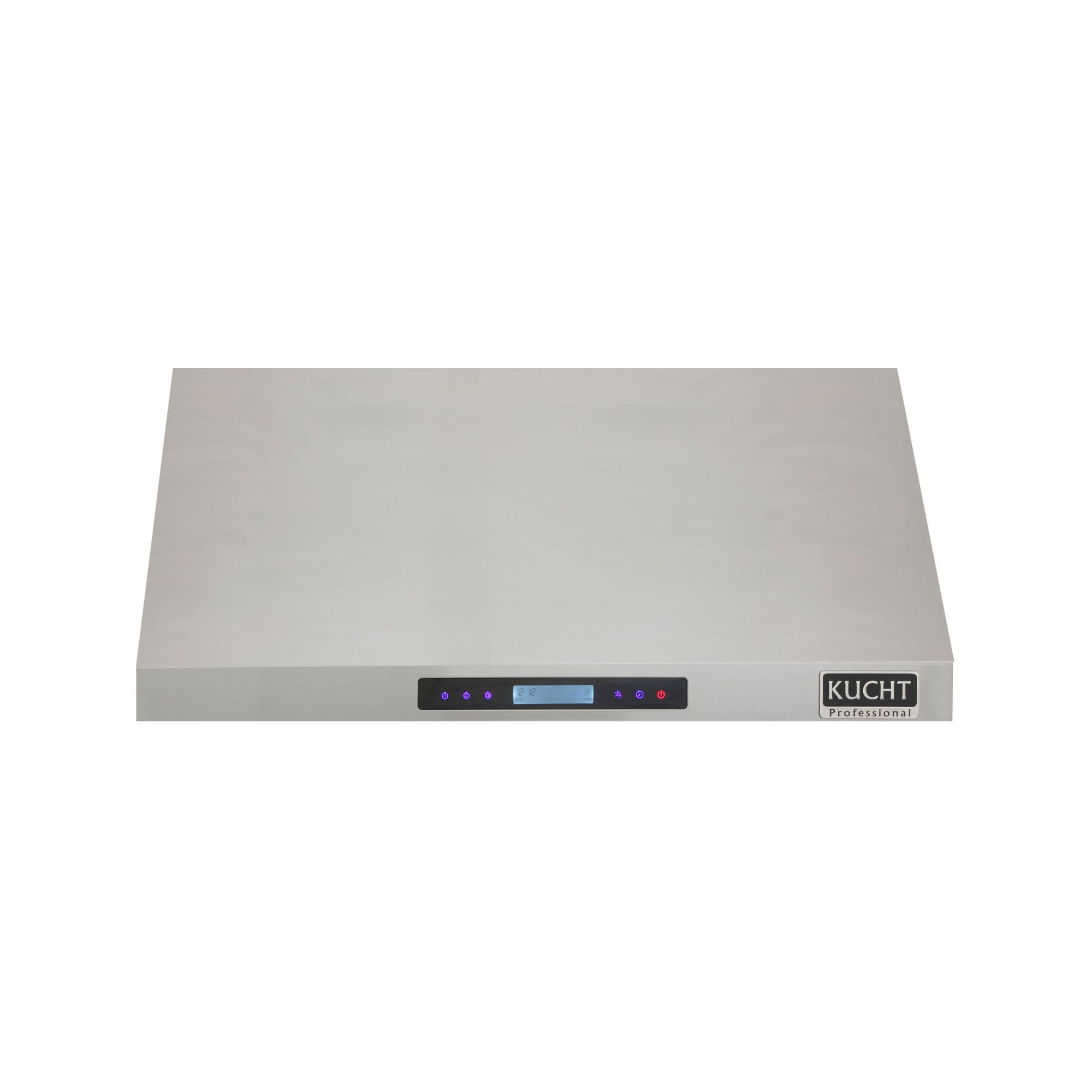 Stainless steel under-cabinet range hood with front LED control panel