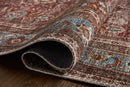 Loloi II Layla Collection - Traditional Power Loomed Rug in Brick & Blue (LAY-01)
