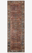 Loloi II Layla Collection - Traditional Power Loomed Rug in Brick & Blue (LAY-01)