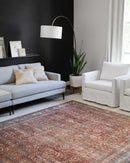 Loloi II Layla Collection - Traditional Power Loomed Rug in Brick & Blue (LAY-01)