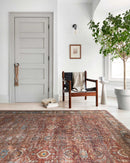 Loloi II Layla Collection - Traditional Power Loomed Rug in Brick & Blue (LAY-01)