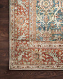Loloi II Layla Collection - Traditional Power Loomed Rug in Ocean & Rust (LAY-04)