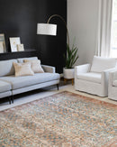 Loloi II Layla Collection - Traditional Power Loomed Rug in Ocean & Rust (LAY-04)