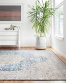 Loloi II Layla Collection - Traditional Power Loomed Rug in Blue & Tangerine (LAY-07)