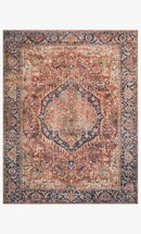Loloi II Layla Collection - Traditional Power Loomed Rug in Red & Navy (LAY-08)