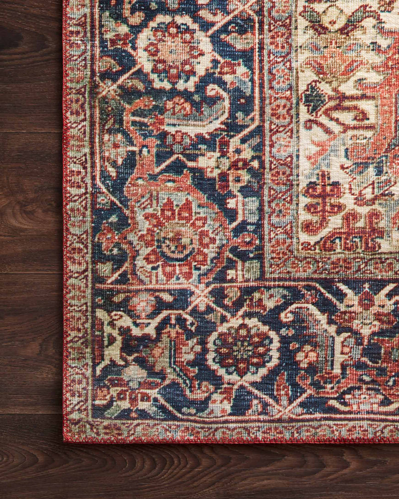 Loloi II Layla Collection - Traditional Power Loomed Rug in Red & Navy (LAY-08)