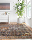 Loloi II Layla Collection - Traditional Power Loomed Rug in Cobalt Blue & Spice (LAY-09)