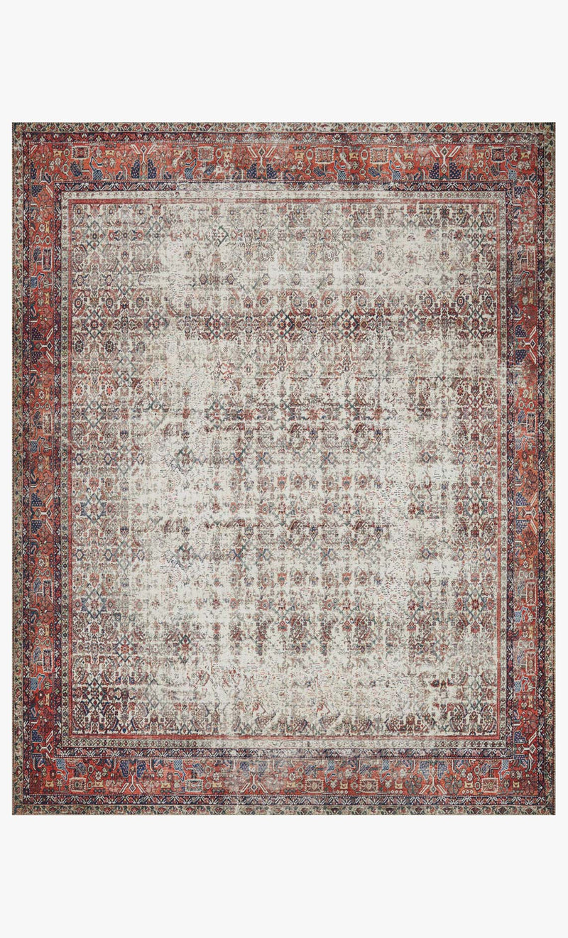 Loloi II Layla Collection - Traditional Power Loomed Rug in Ivory & Brick (LAY-12)