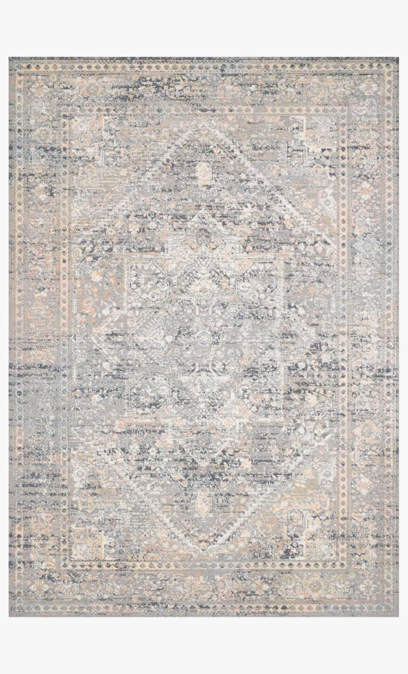 Loloi II Lucia Collection - Transitional Power Loomed Rug in Grey & Sunset (LUC-01)