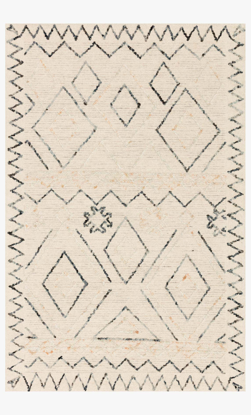 Justina Blakeney x Loloi Leela Collection - Contemporary Hand Tufted Rug in Oatmeal & Denim (LEE-02)