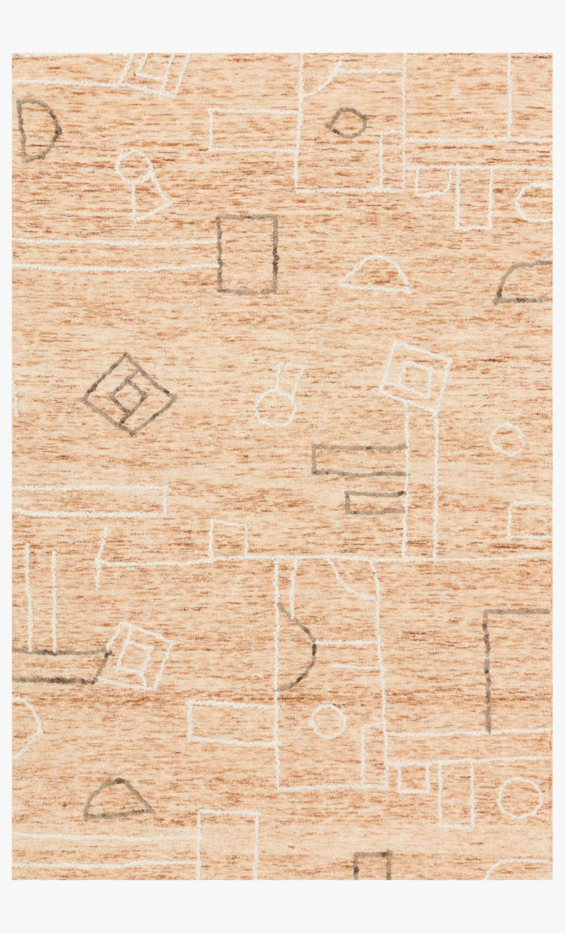 Justina Blakeney x Loloi Leela Collection - Contemporary Hand Tufted Rug in Terracotta & Natural (LEE-05)