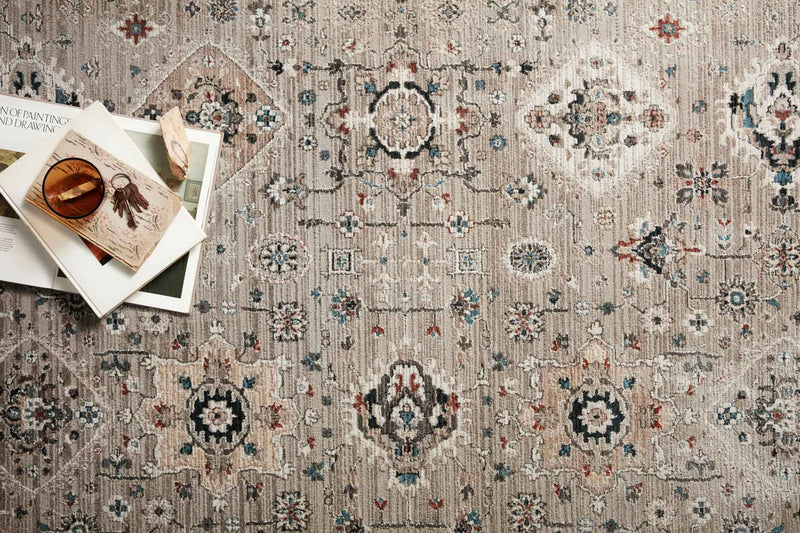 Loloi Leigh Collection - Transitional Power Loomed Rug in Dove & Multi (LEI-02)