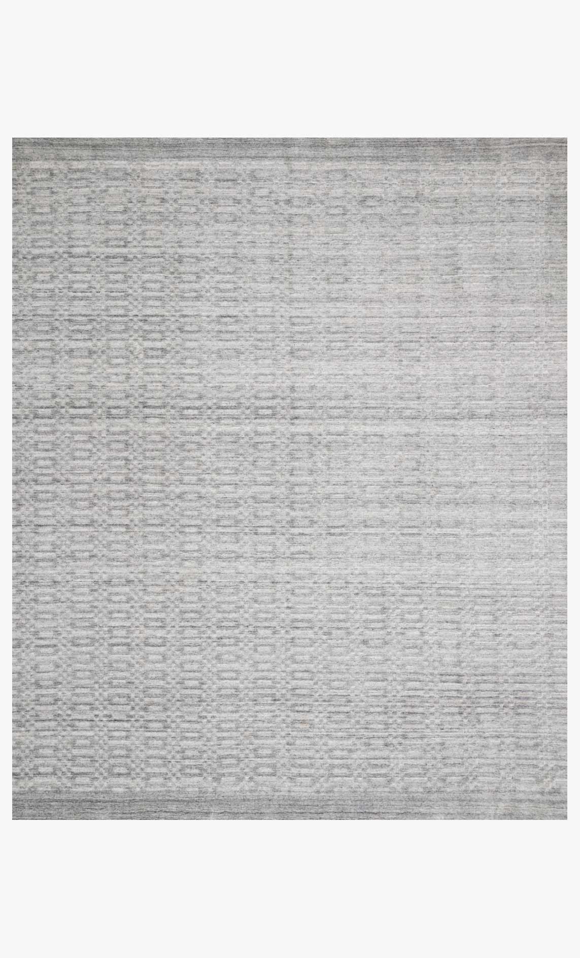 Loloi Lennon contemporary hand-loomed rug, silver with subtle geometric weave.