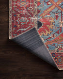Loloi II Loren Collection - Traditional Power Loomed Rug in Blue & Red (LQ-10)