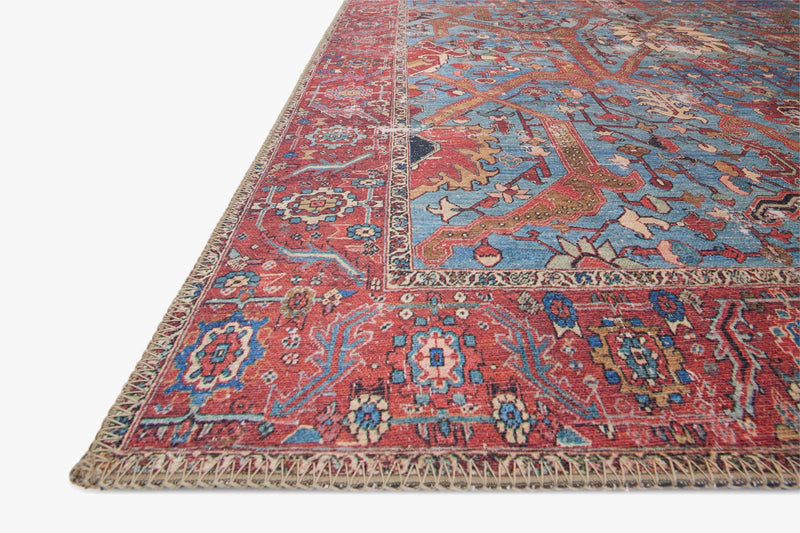 Loloi II Loren Collection - Traditional Power Loomed Rug in Blue & Red (LQ-10)