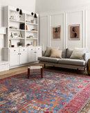 Loloi II Loren Collection - Traditional Power Loomed Rug in Blue & Red (LQ-10)