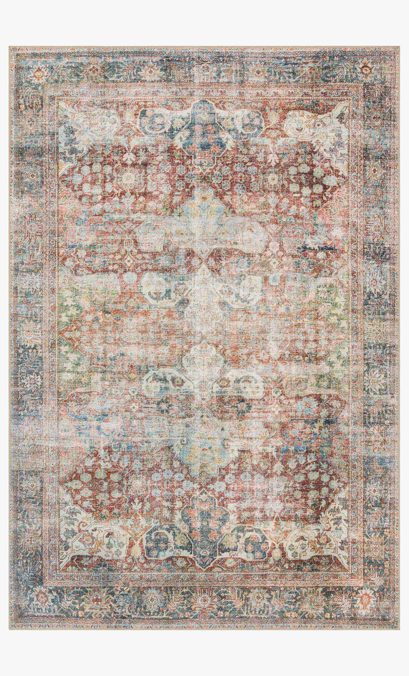 Loloi II Loren Collection - Traditional Power Loomed Rug in Brick & Multi (LQ-14)