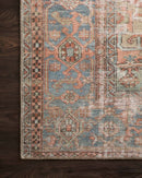 Loloi II Loren Collection - Traditional Power Loomed Rug in Terracotta & Sky (LQ-15)