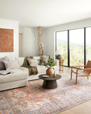 Loloi II Loren Collection - Traditional Power Loomed Rug in Terracotta & Sky (LQ-15)