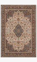 Loloi Lourdes Collection - Traditional Power Loomed Rug in Natural & Ocean (LOU-01)