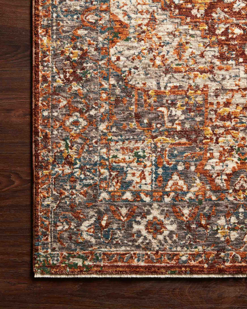 Loloi Lourdes Collection - Traditional Power Loomed Rug in Rust (LOU-02)