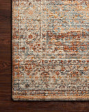 Loloi Lourdes Collection - Traditional Power Loomed Rug in Tangerine & Ocean (LOU-07)
