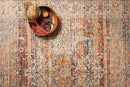Loloi Lourdes Collection - Traditional Power Loomed Rug in Tangerine & Ocean (LOU-07)