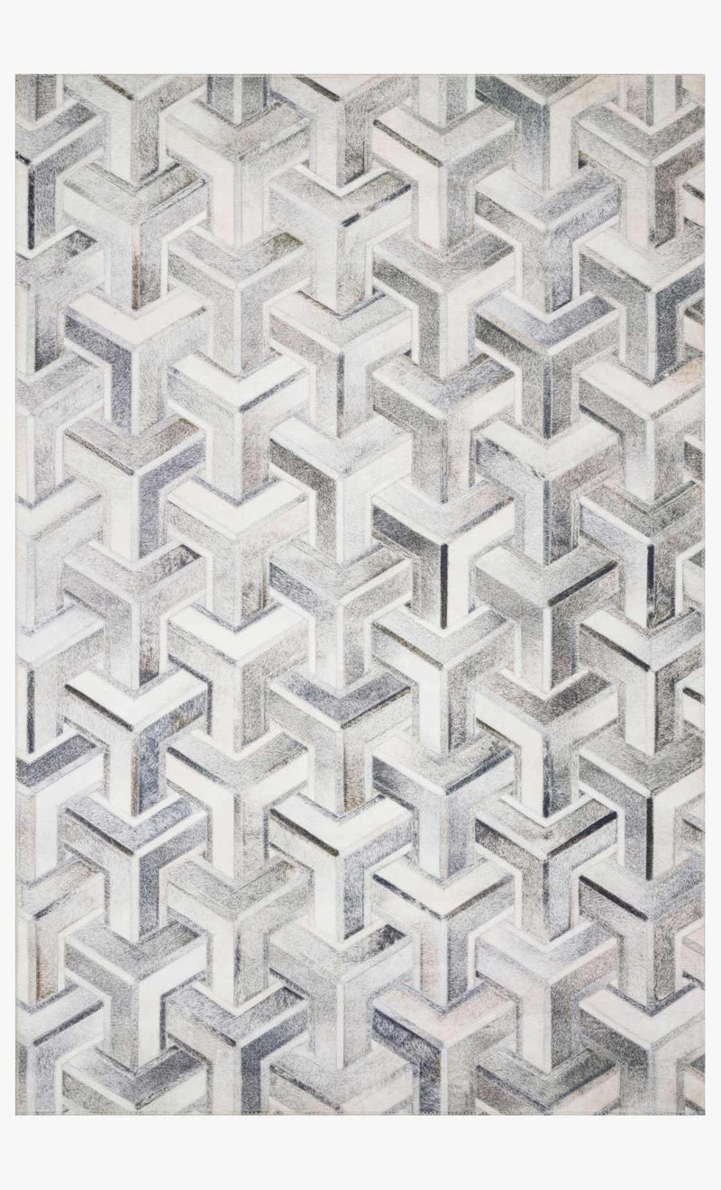 Loloi II Maddox Collection - Contemporary Power Loomed Rug in Silver & Ivory (MAD-05)