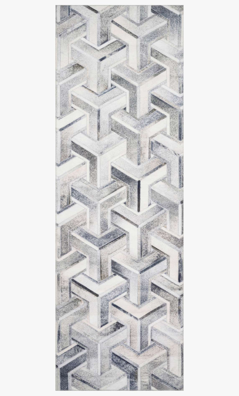 Loloi II Maddox Collection - Contemporary Power Loomed Rug in Silver & Ivory (MAD-05)