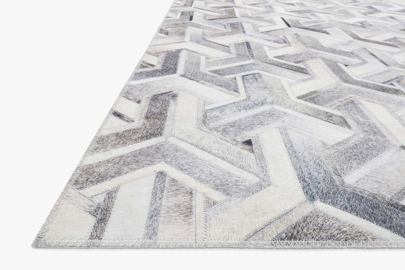 Loloi II Maddox Collection - Contemporary Power Loomed Rug in Silver & Ivory (MAD-05)