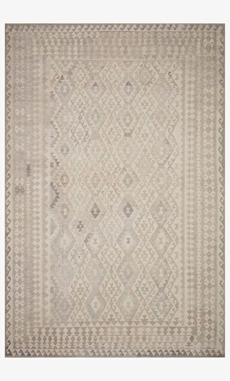 Justina Blakeney x Loloi Malik Collection - Contemporary Power Loomed Rug in Ivory & Stone (MAL-03)