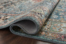 Loloi II Margot Collection - Traditional Power Loomed Rug in Ocean & Brick (MAT-05)