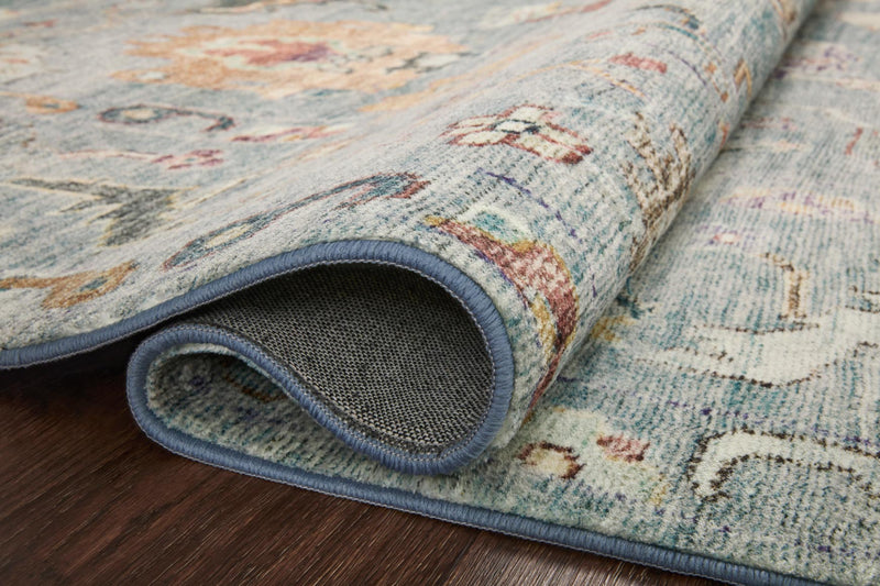 Loloi II Margot Collection - Traditional Power Loomed Rug in Denim (MAT-06)