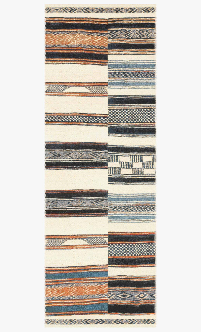 Loloi Mika Collection - Indoor/Outdoor Power Loomed Rug in Ivory & Multi (MIK-04)
