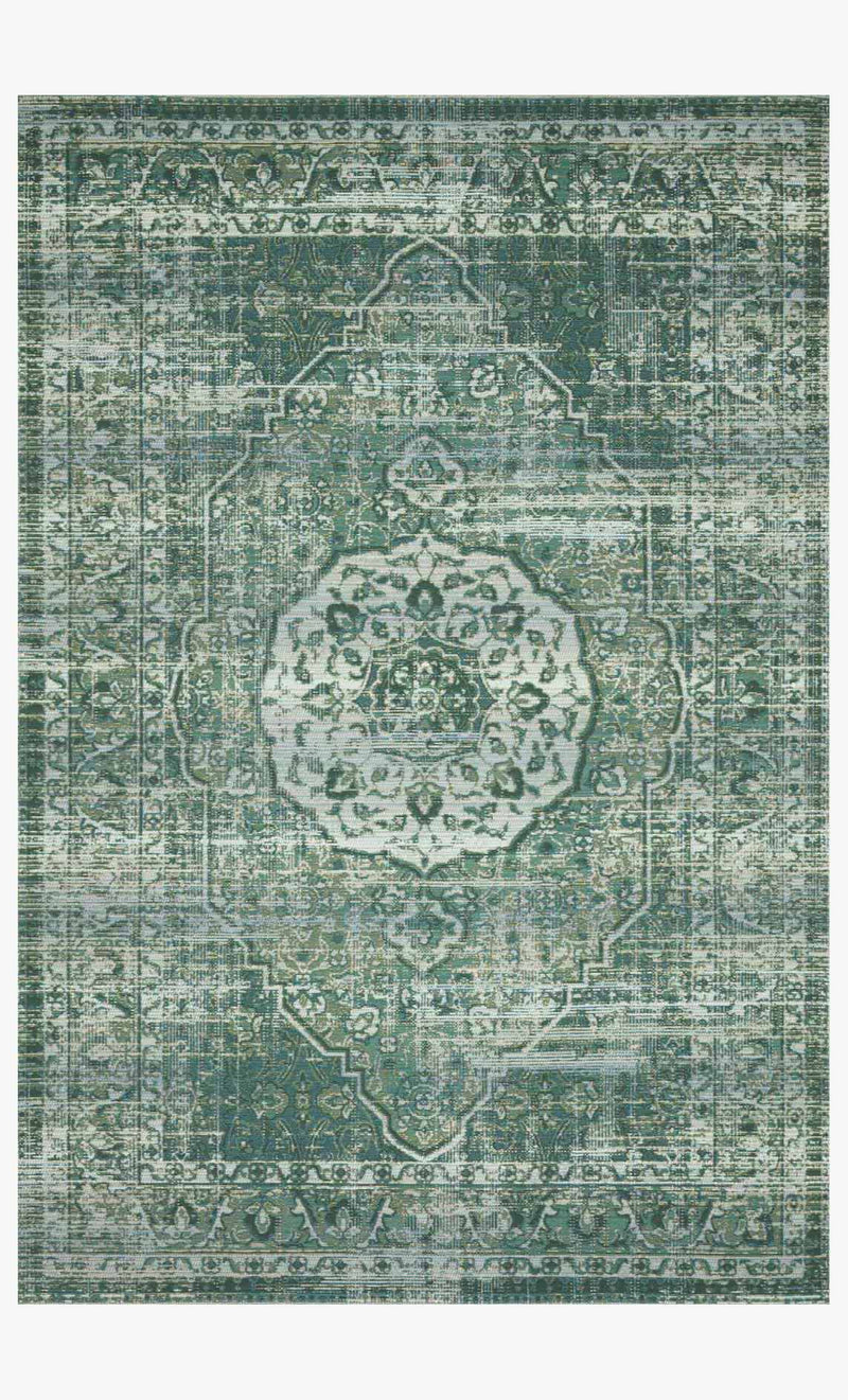Loloi Mika Collection - Indoor/Outdoor Power Loomed Rug in Green & Mist (MIK-06)