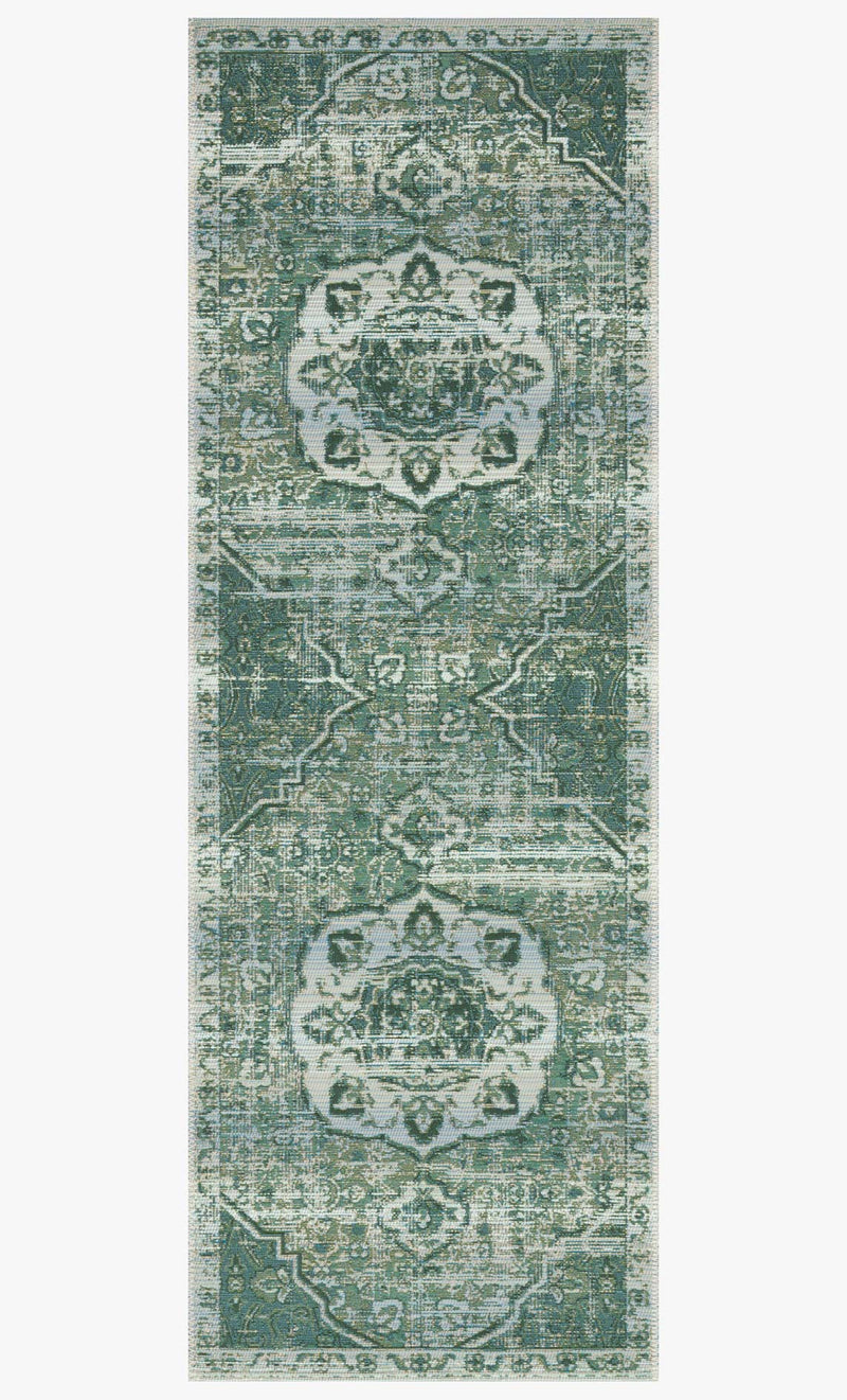 Loloi Mika Collection - Indoor/Outdoor Power Loomed Rug in Green & Mist (MIK-06)