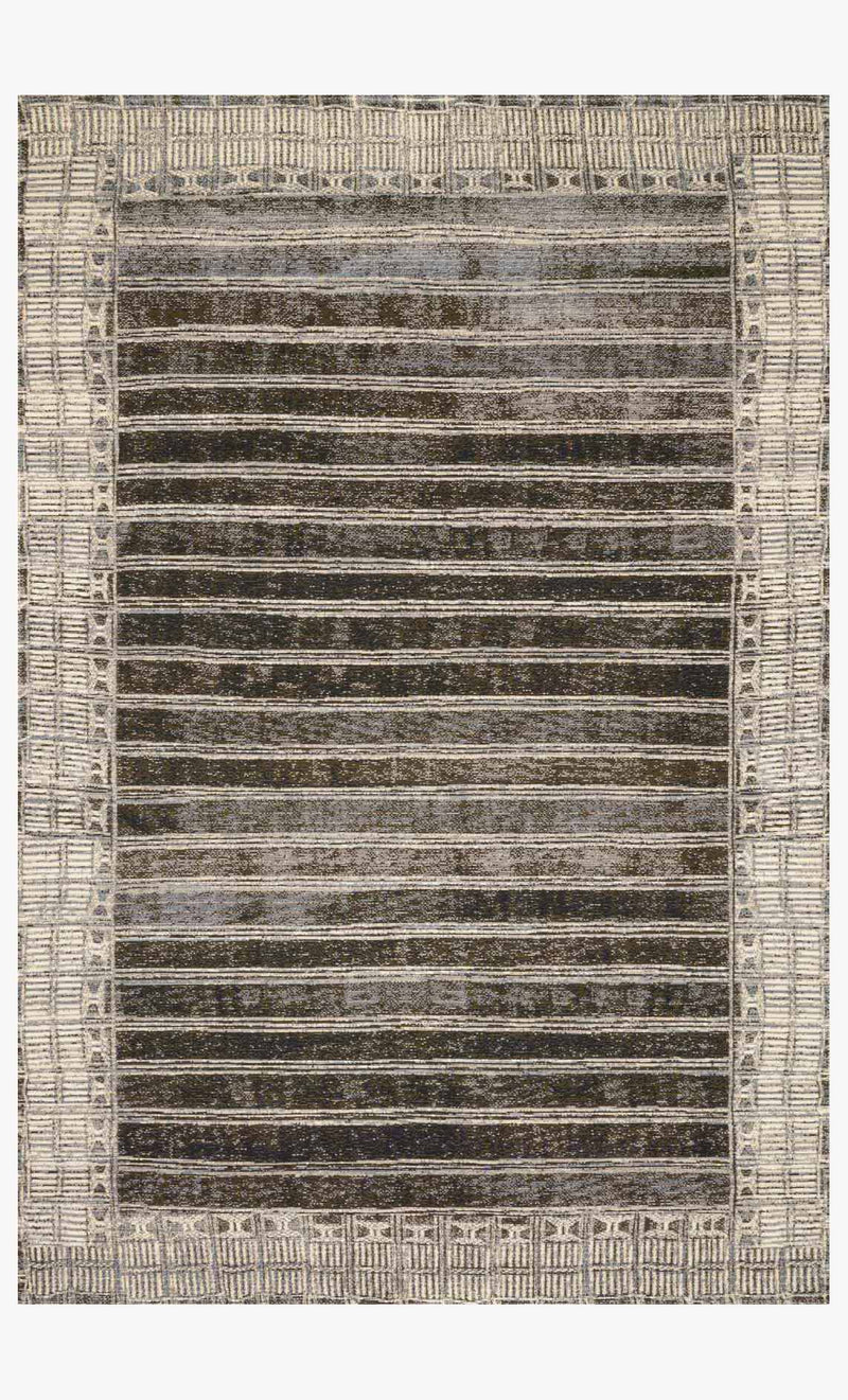 Loloi Mika Collection - Indoor/Outdoor Power Loomed Rug in Charcoal & Ivory (MIK-07)