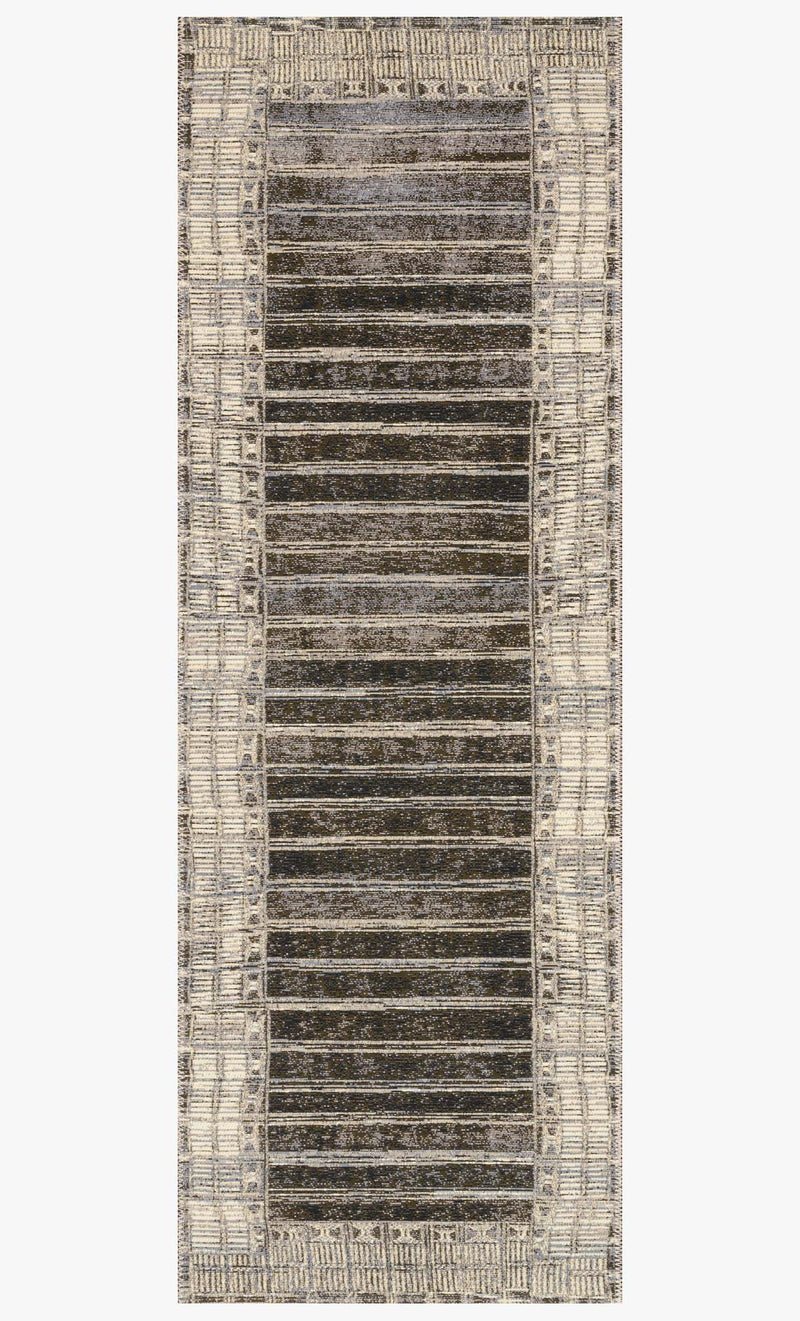 Loloi Mika Collection - Indoor/Outdoor Power Loomed Rug in Charcoal & Ivory (MIK-07)