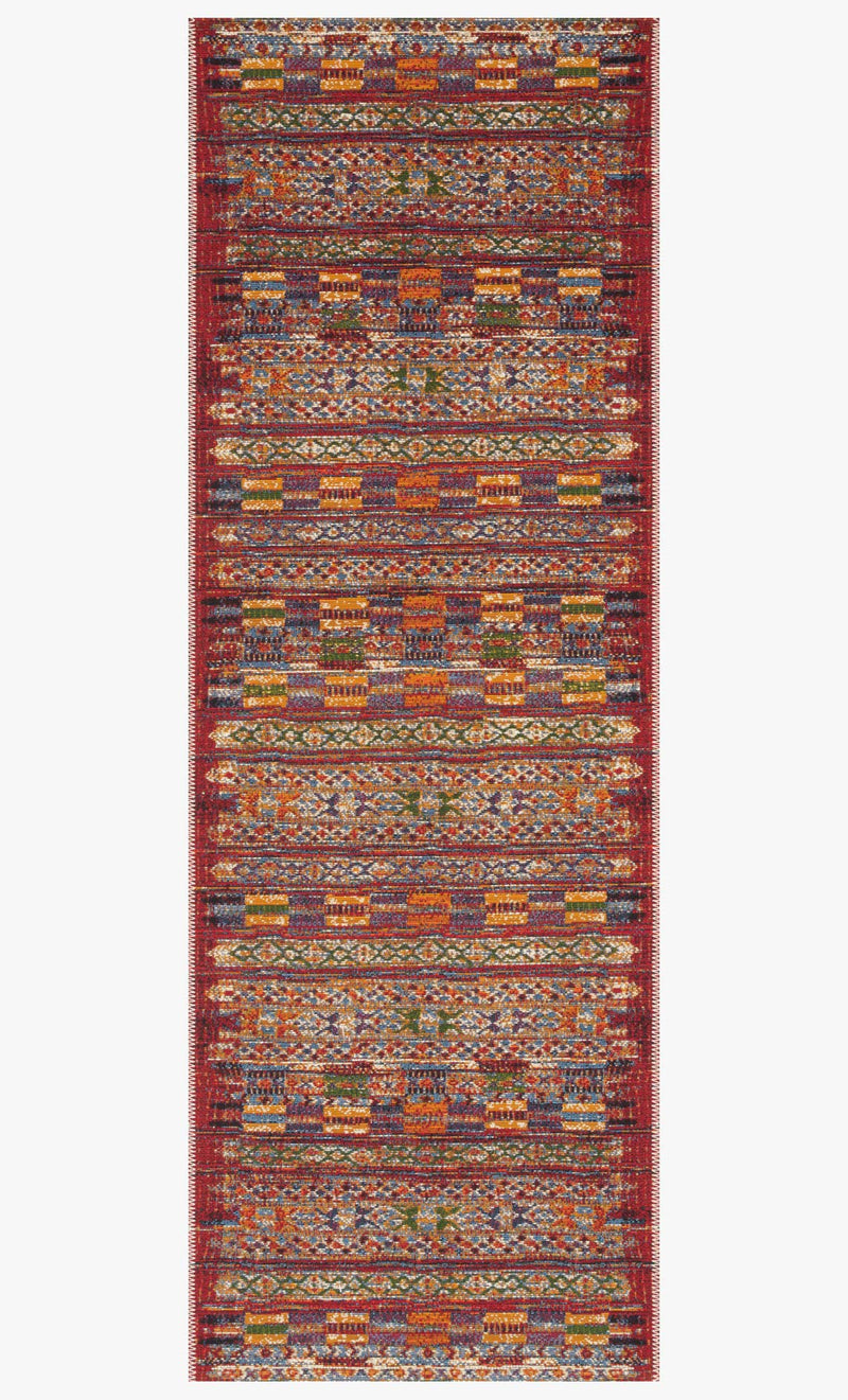 Loloi Mika Collection - Indoor/Outdoor Power Loomed Rug in Red & Multi (MIK-09)