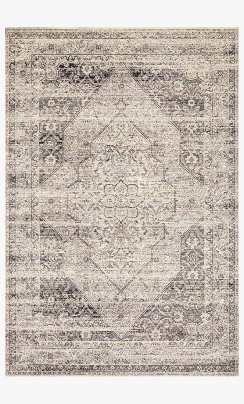 Loloi Mika Collection - Indoor/Outdoor Power Loomed Rug in Stone & Ivory (MIK-12)
