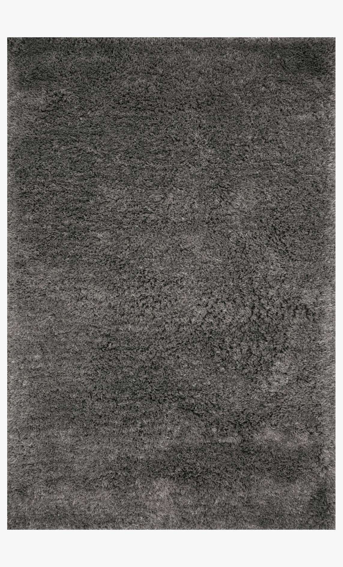 Charcoal shag area rug with dense hand-tufted pile, rectangular