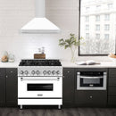 ZLINE 36-Inch Wall Mounted Range Hood in Stainless Steel with White Matte Shell and Stainless Steel Handle (KB4STX-WM-36)