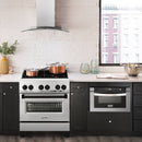 ZLINE Legacy Series Autograph Edition 30-inch Dual Fuel Range with Gas Stove and 4.0 Cu. Ft. Electric Oven in Stainless Steel with Matte Black Accents (RAZ-30-MB)