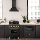 ZLINE Legacy Series Autograph Edition 24-inch Dual Fuel Range with Gas Stove and 2.8 Cu. Ft. Electric Oven in Black Stainless Steel with Gold Trim (RABZ-24-G)