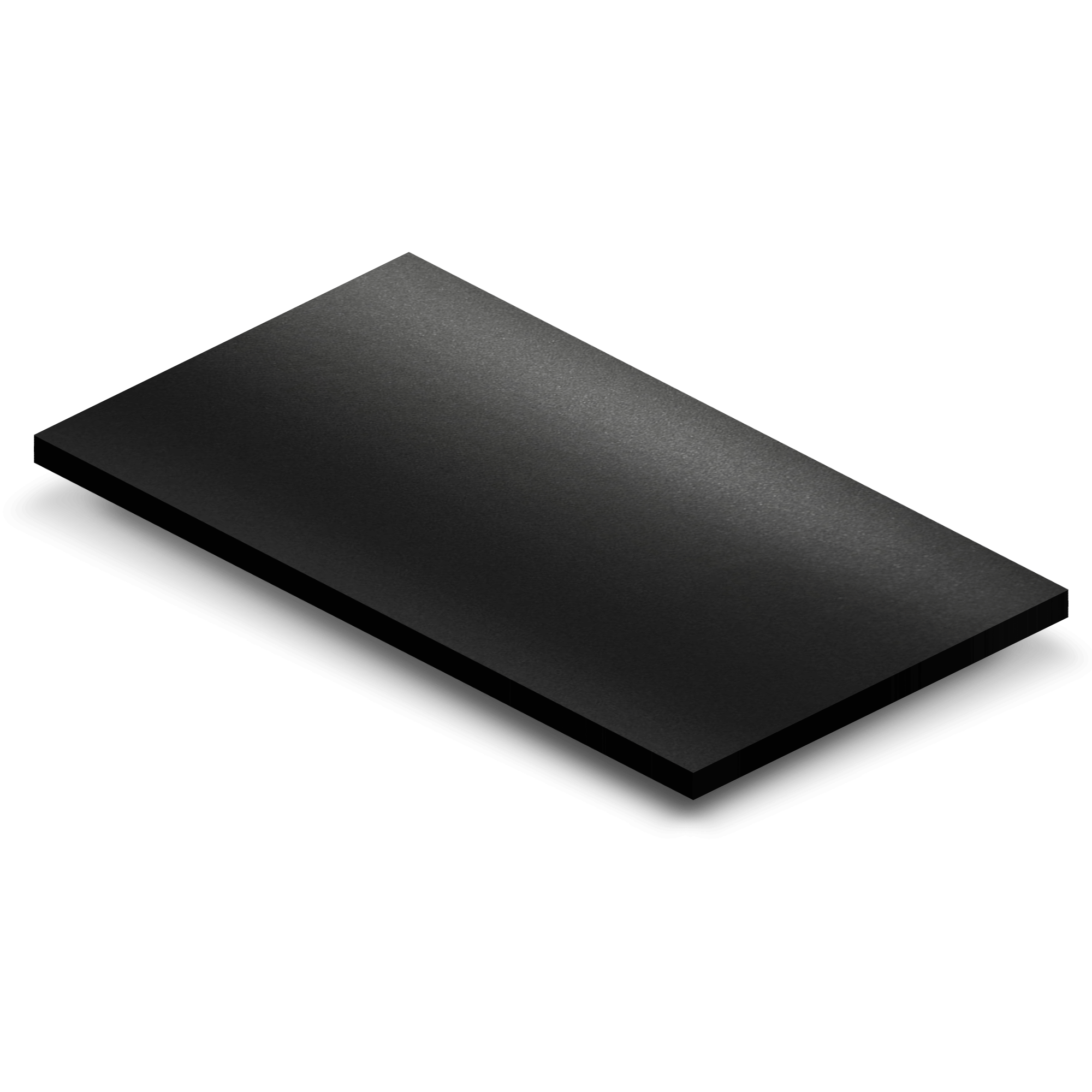 Matte black rectangular sample slab with smooth surface and beveled edges