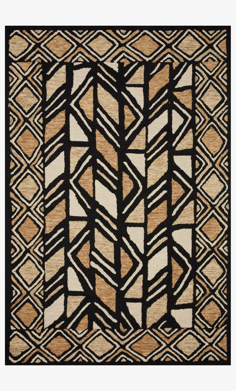 Loloi Nala Collection - Contemporary Hand Tufted Rug in Black & Beige (NAL-01)